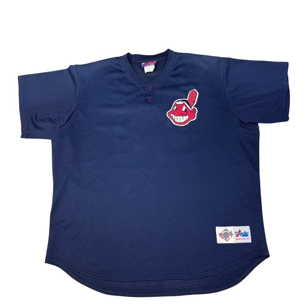 Vintage Majestic Cleveland Indians Chief Wahoo‎ Jersey 25 Diamond Collection XXL